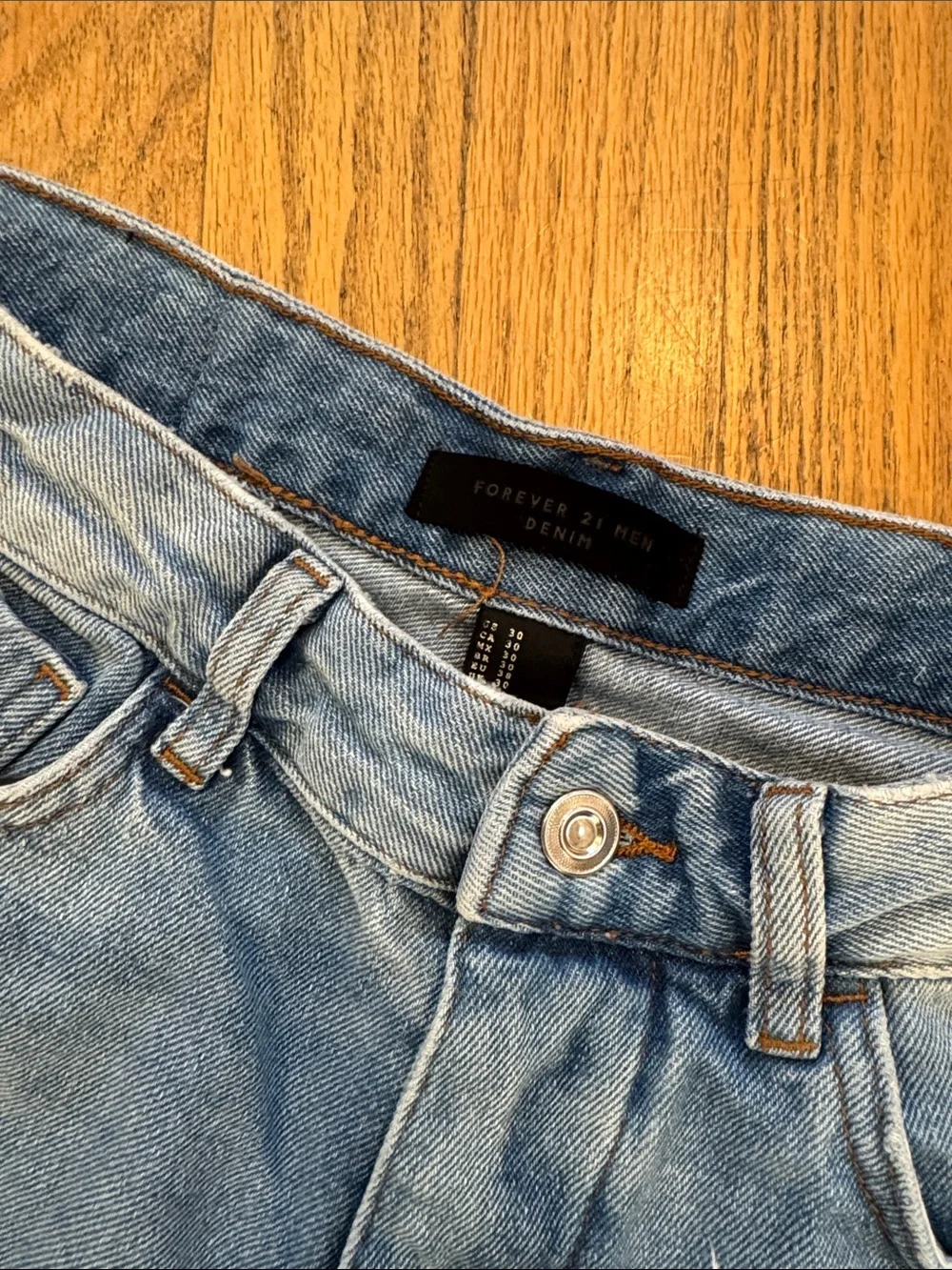Forever 21 Light Blue Distressed Denim Shorts - Picture 6 of 7